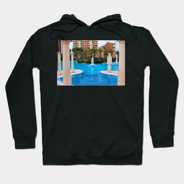 Solana Hotel Swimming Pool Benidorm Spain Hoodie by AndyEvansPhotos